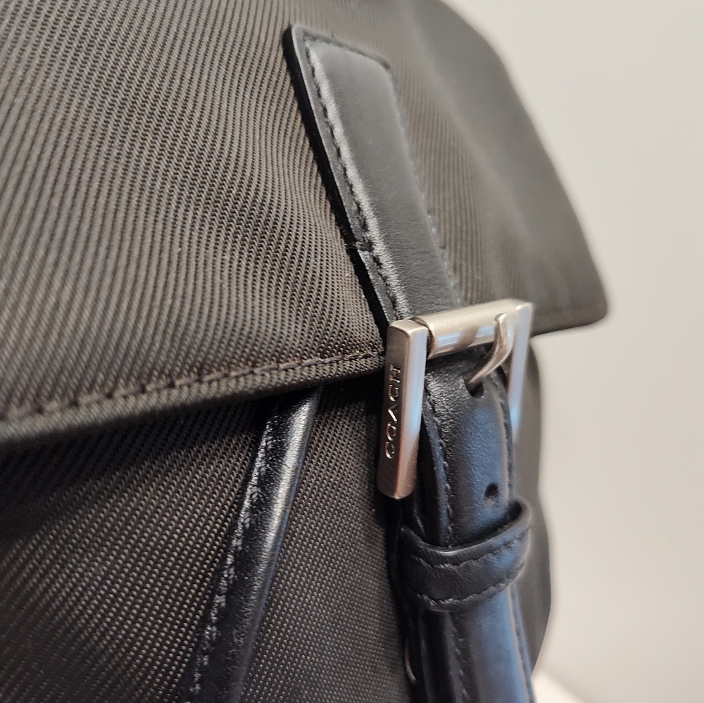 🖤Vintage Y2K Coach D3J-7441 Nylon & Leather Trim Adjustable Backpack 🖤 - Picture 8 of 16